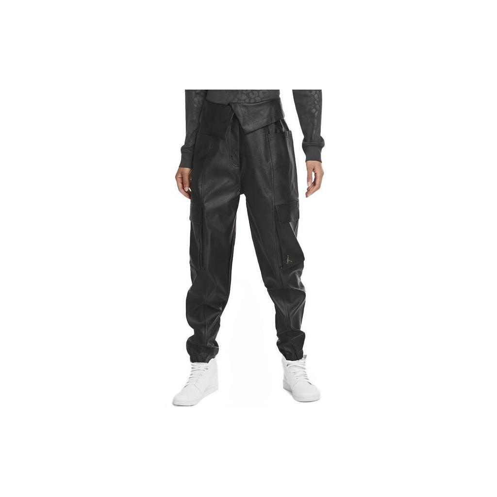 Jordan High-Waist Solid Color Casual Pants Women Bottoms Black CW6487-010