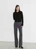 EIGHT DAYS A WEEK Merino Wool Collar Zip-Up Knit Black Ad013