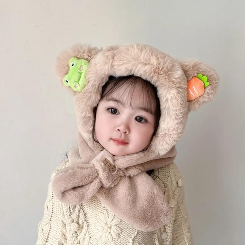 Children's Cute Hats, Super Adorable Ear-protecting One-piece Neck Caps for Boys and Girls Autumn and Winter