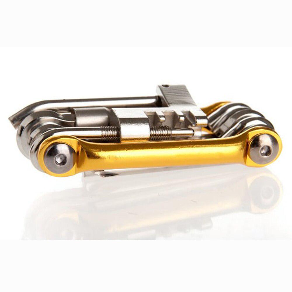 

Багатофункціональний набір для ремонту велосипеда 11 в 1. Набір для велосипеда. Ключ. Викрутка. Інструмент золотий