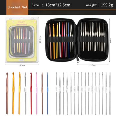 24pcs Metal Crochet Set Electroplating Process Wear-resistant Durable for Handmade DIY Knitted Scarf Sweater Shawl Blanket Doll
