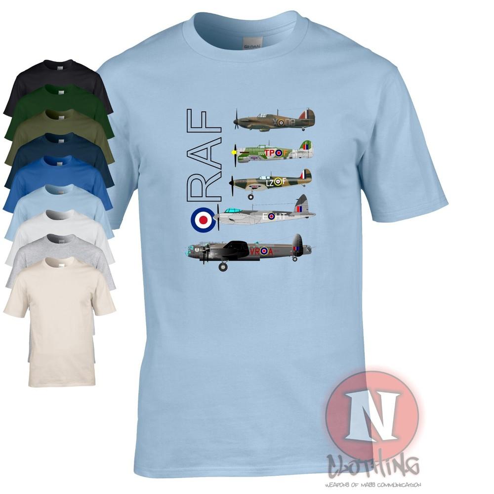 Camiseta RAF WW2 De Aviones Spitfire Lancaster Typhoon Hurricane Mosquito