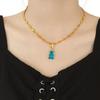 European & American Heart-Shaped Gold-Plated Colorful Gummy Bear Pendant Necklace for Men & Women: Korean Hot Style