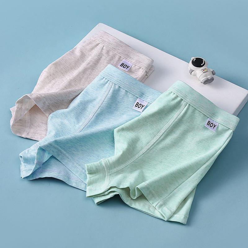 4KS Dětské jednobarevné bavlněné antibakteriální kalhotky pro chlapce Tenké měkké prodyšné slipy 3+r Spodní prádlo pro malé děti Studentské kalhotky