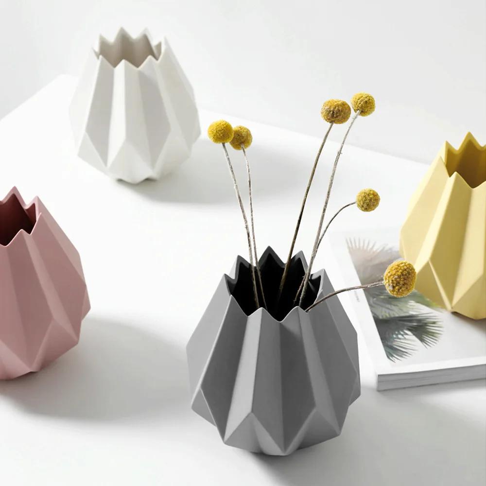 Europa Vază de Porțelan Modă Modernă Ceramică de Masă Vază de Flori Origami Cameră Studiu Hol Acasă Decorațiune Nuntă ZM1104
