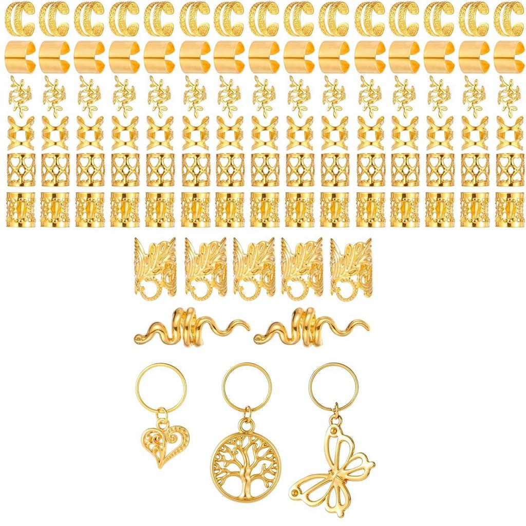 100pcs Hair Rings Metal Accessories Fashion Hair Cuffs For Braids And Unique Hairstyles For Music Festivals And Parties