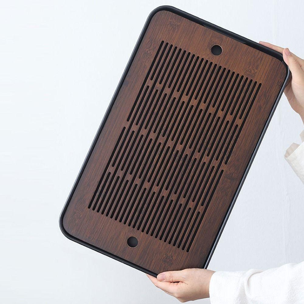 Szybki drenaż Bambusowa taca do herbaty ze zbiornikiem na wodę drenażową Stół do zestawu herbaty Gongfu Gospodarstwo domowe