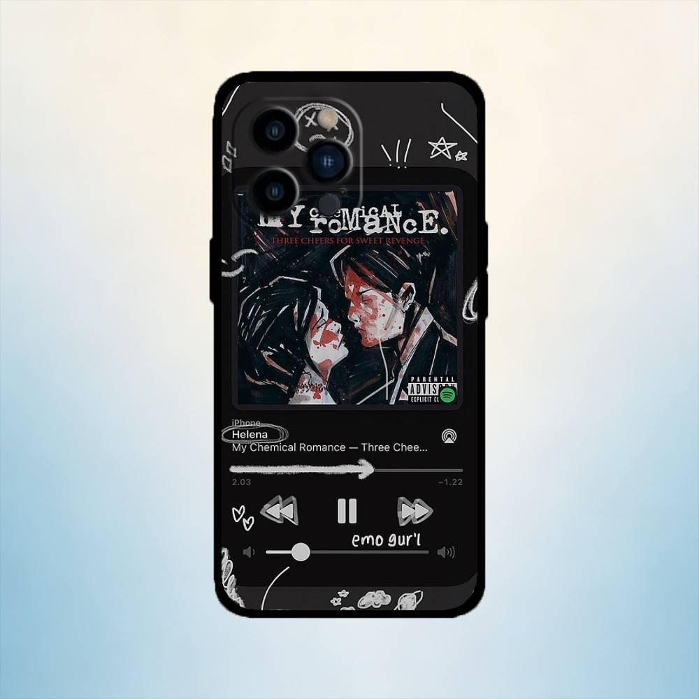 

AAA My C-Chemical Romance MCR Phone Case For iPhone 17,16,15,14,13,12,11 Plus,Pro Max,XS,Soft Silicone Black Cover iPhone14