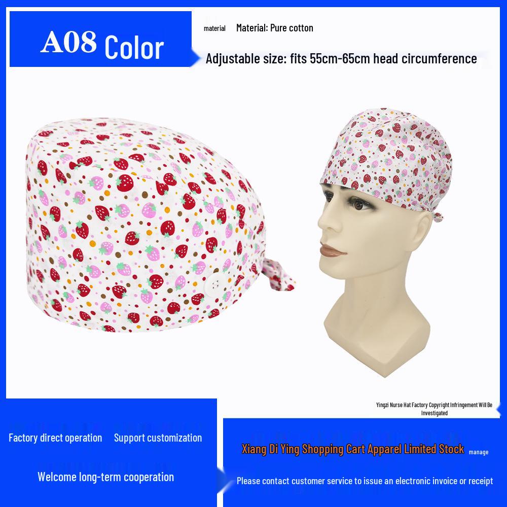 Pure Cotton Printed Surgical Cap for Nurses and Doctors