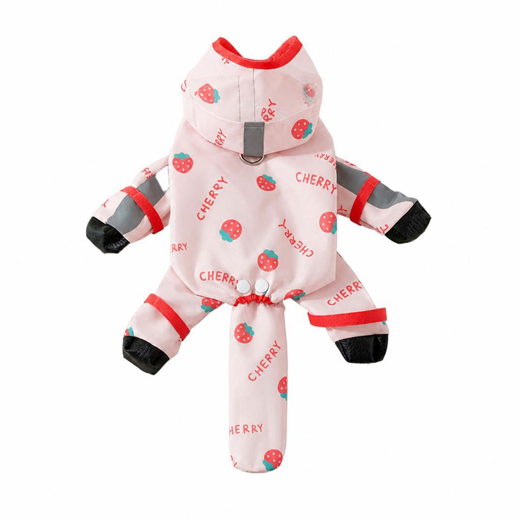 Waterproof Dog Rain Snow Clothes with Hood/Reflective Strips/Leash Hole for Small Medium Large Dogs Outdoor Adventures Walking