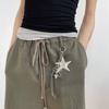 Multifunctional Star Flower Heart Rope Bag Charm Star Pendant Key Holder Bag Accessory Present for Stylish Individuals