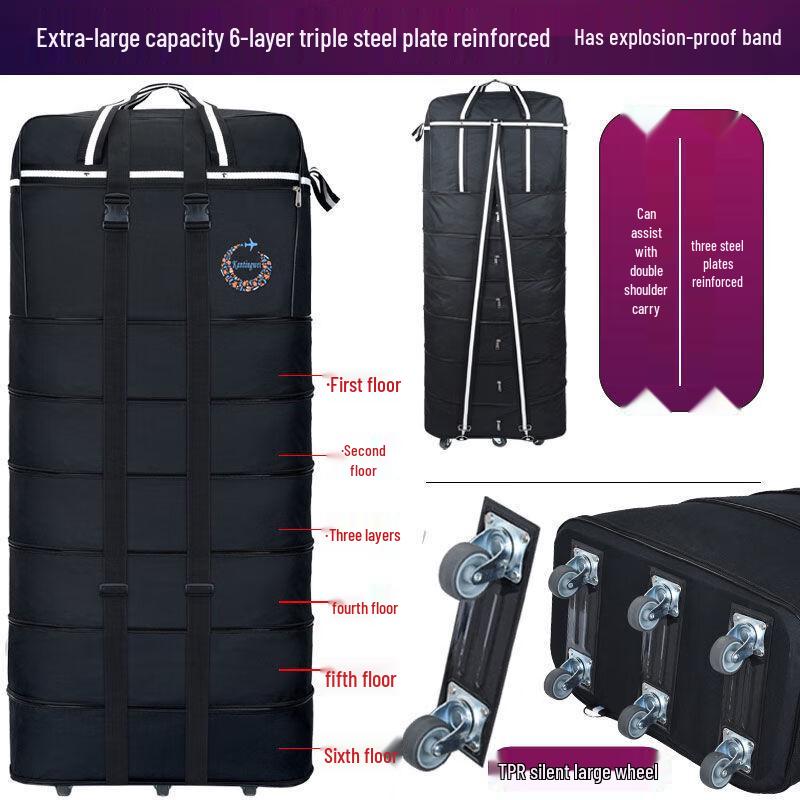 Складная расширяемая дорожная сумка-даффл на колесиках Lishen