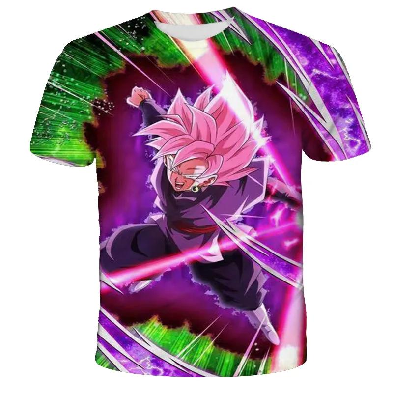 

2025 Summer Dragon Ball Z Boys T-shirt 3D Goku Print Men s Harajuku Fashion Short Sleeve Casual Top 6XL