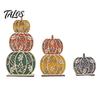 Autumn Theme Party Supplies 3Pcs Fall Wooden Pumpkin Tabletop Decor, Layered Cutout Maple Leaf Entryway Decorative Piece Figurine, Harvest