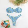 European and American women cute sexy V-neck thong printed bikini, triangle swimsuit swimsuit