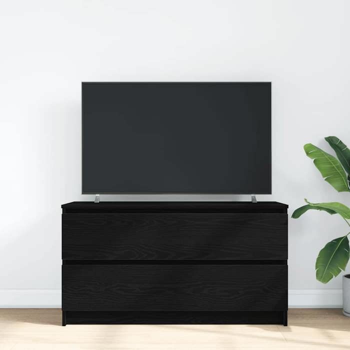 VidaXL Meuble TV noir 100x35x54 cm bois d'ingénierie, banc TV, meuble hifi, centre de divertissement, buffet TV, meuble 861806