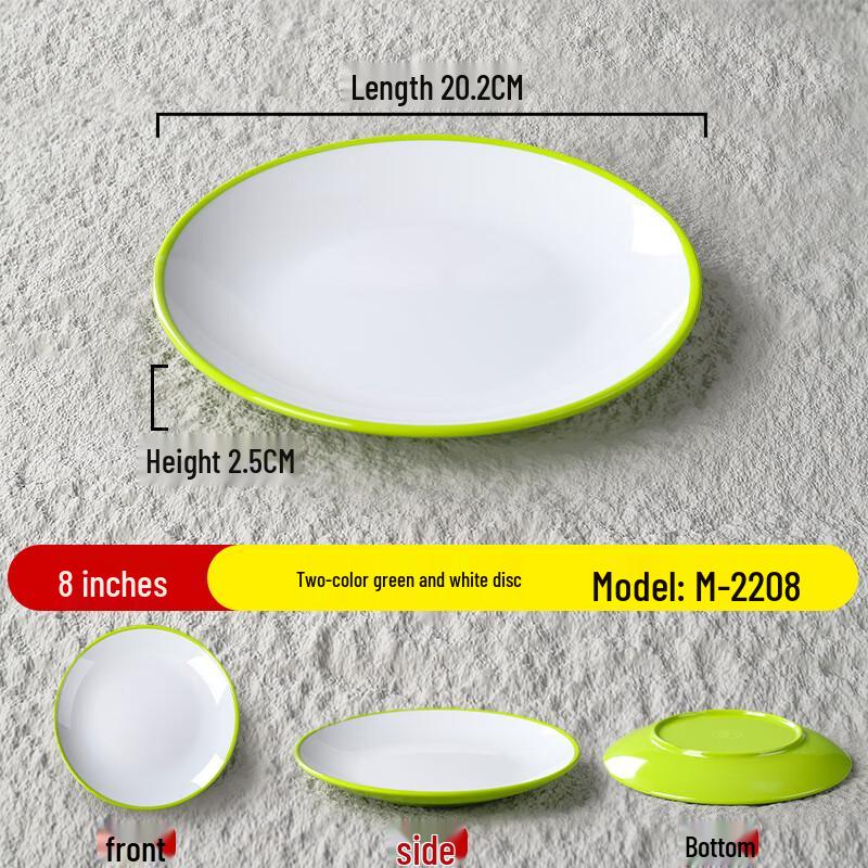 Sweet Elegant Commercial Melamine Round Dinner Plates - 10 Pack