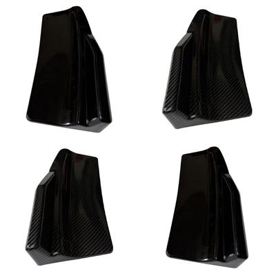 Universal Plastic Rear Diffuser Side Spats with Carbon Fiber Finish Vehicle Rear Bumper Corner Guards for Active Styling