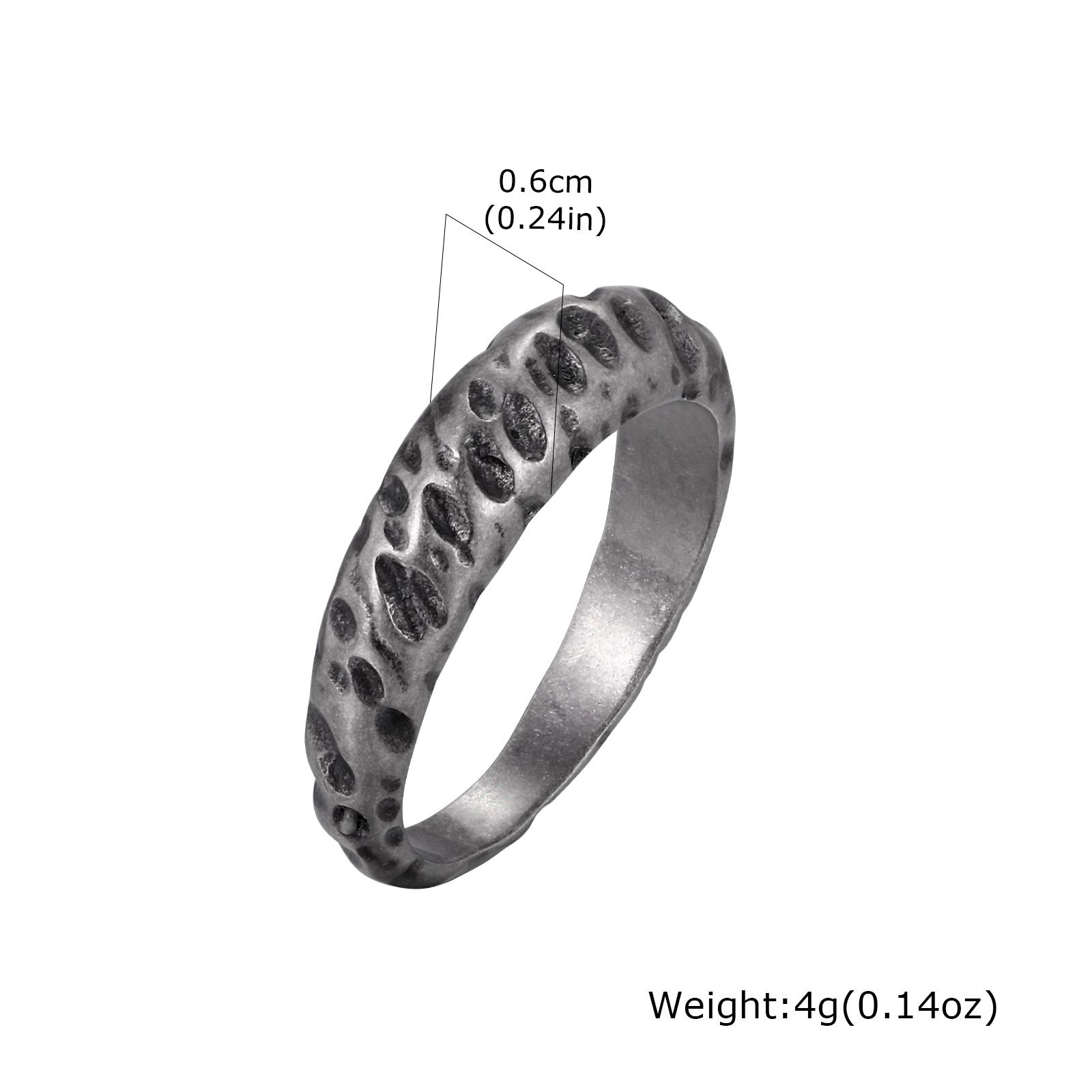 

Fashion Minimalist Irregular Concave Hammered Texture Stainless Steel Rings for Men Male, Punk Trendy Finger Jewelry Size 7-11 US size 7