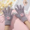 Winter Gloves Winter Warm Cute Lady Smiley Face Plush Thickened Knitted Wool Plush Gloves