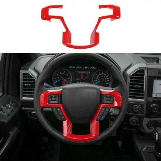 Red Car Steering Wheel Decorative Trim Cover For Ford F150 F250 F350 Super Duty