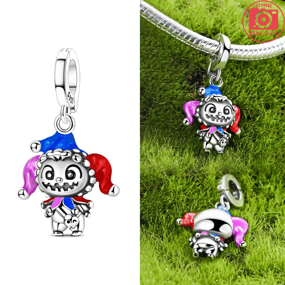 Original Copper Lucky Four-Leaf Clover Bear Cottontail Rabbit Colorful Doll Series Pendant Beads Fit Bracelet Jewelry Gift