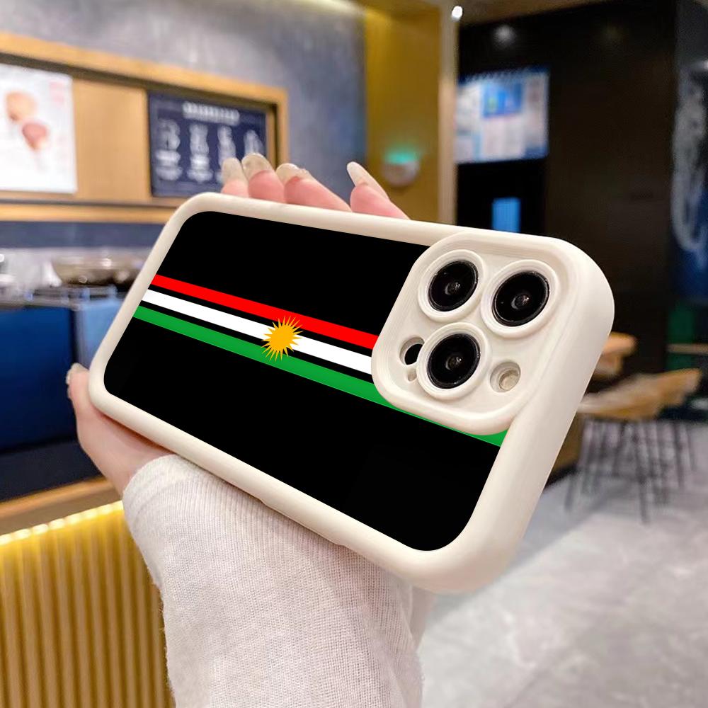Kurdistan Flag Thicken TPU Mobile Phone Case for iPhone 17 16 15 14 13 12 11 Air Pro Max Plus Colorful Cover