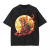 Hot Anime Demon Slayer Rengoku Kyoujurou Graphic Men Cotton Street T-shirts Washed Tee Harajuku Manga