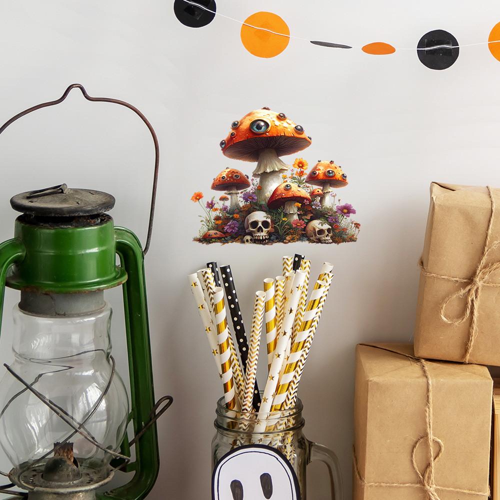 Eyeball Halloween Mushroom Skull Switch Sticker Pvc Living Home Wall Decor