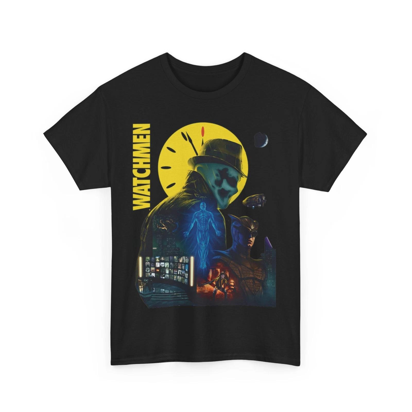 Watchmen Movie 100% Cotton T-shirt Mens Tees Top Unisex Heavy Cotton Tee 3XL