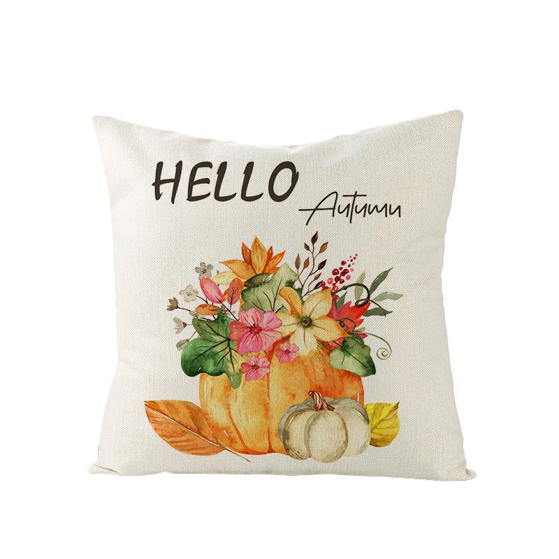 APolyester Pillowcase New Autumn Pumpkin Print Sofa Pillow Cushion Home Cushion