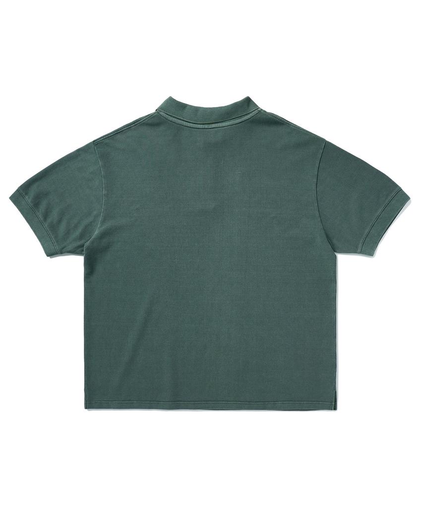 MINIMALPROJECT Minimal Pigment Short Sleeve Collared T-Shirt Mkt104 [Blue Green]