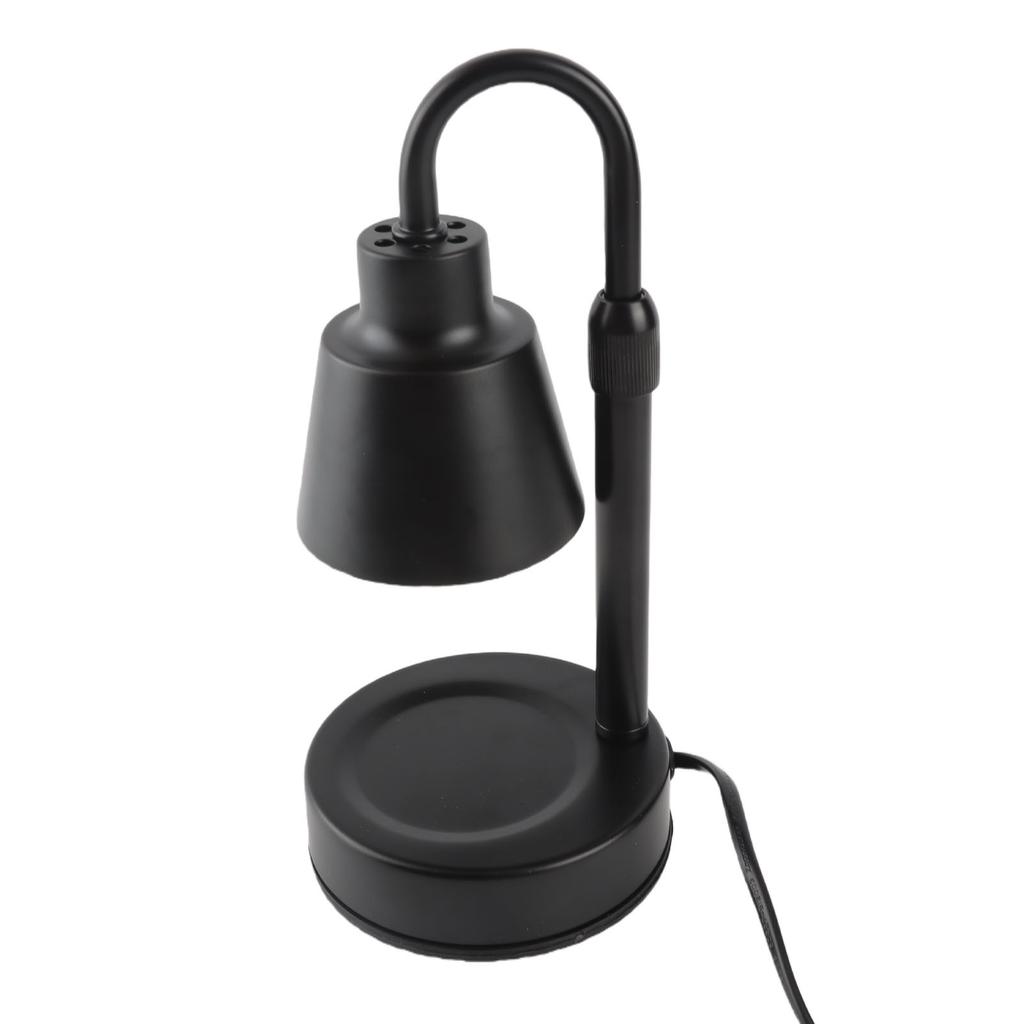 Candle Warmer Lamp Dimmable Timer Adjustable Height Retro Decorative Candle Wax Melting Light with 2 Bulbs EU Plug Black