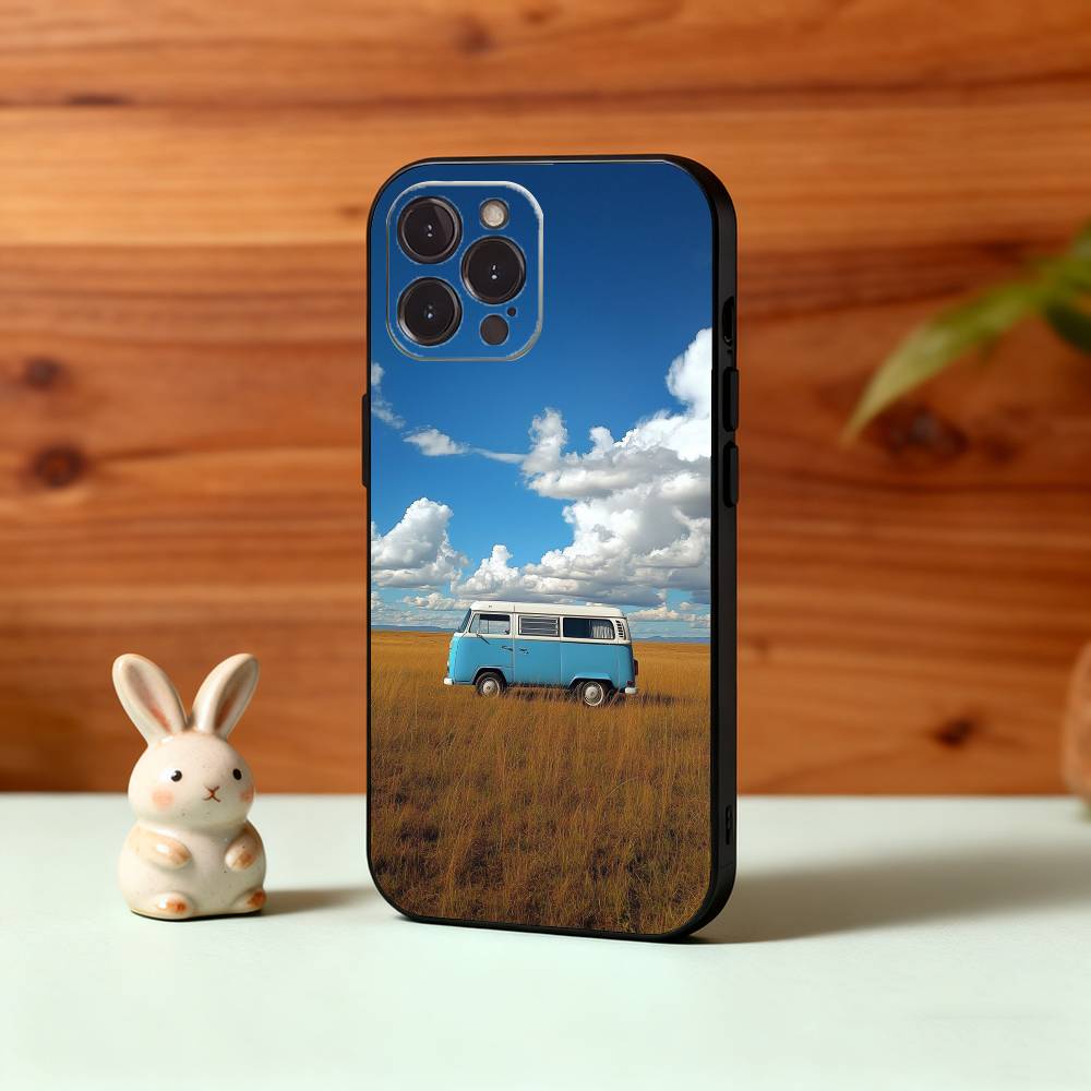 C-Combi V-Van Surfs Phone Case For iPhone17 16 15 14 13 12 11 Pro Max Plus,5G Soft Black Case
