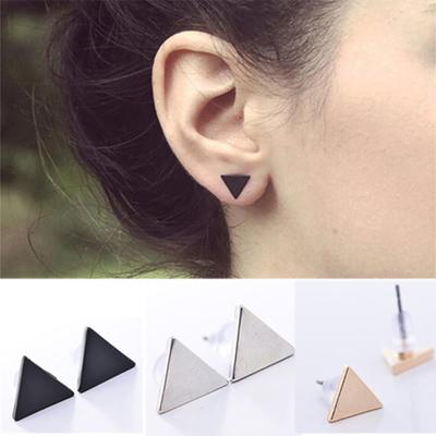 1 Pair Ear Studs Triangle Fashion Jewelry Alloy Lady Punk Style Simple Triangle Earring for Dating