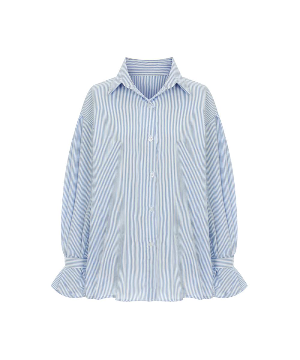 Page Flynn Button Sleeve Stripe Shirt_P6Ash017C Blue/Free