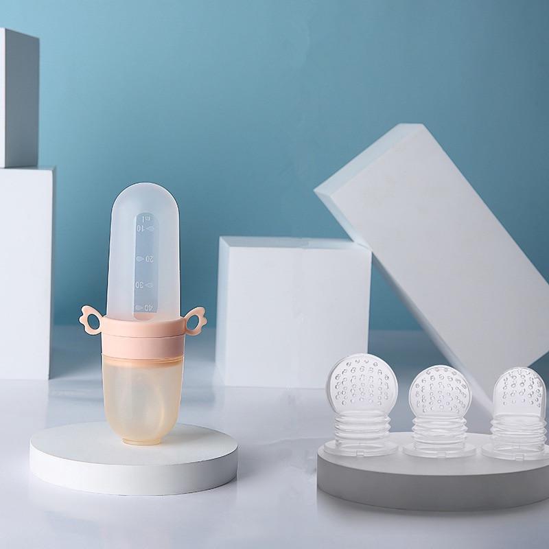 Baby Fruit and Vegetable Feeder Teether with Silicone Spoon