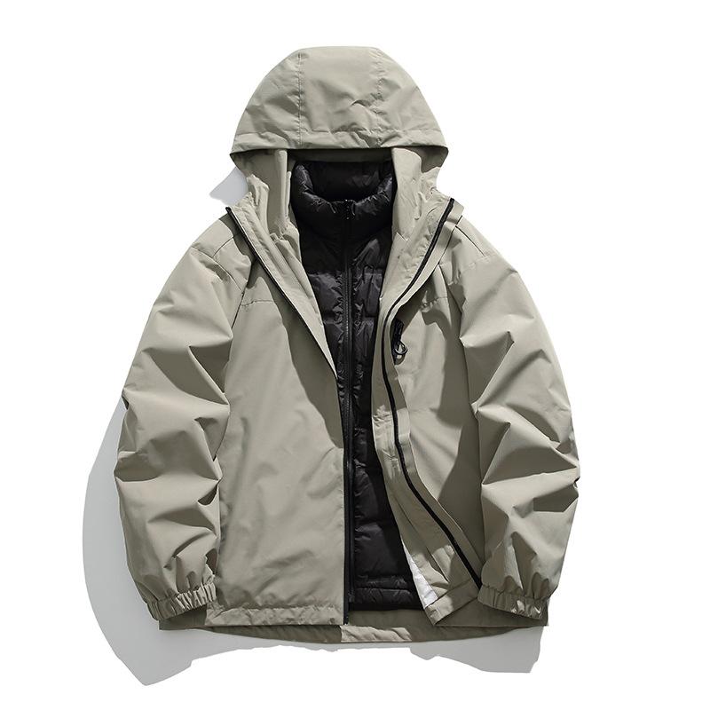 Mountain Style Outdoor Three-in-one Removable Down Liner Three-proof Jacket Men and Women s Winter Trendy Down Jacket S