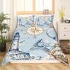 Lighthouse Brown Blue Duvet Cover Sunset Lighthouse Cape In Mahon At Balearic Islands Spain Coast Room Decorative for Women Men