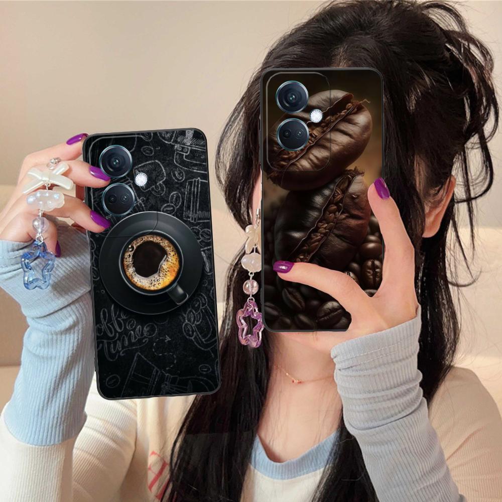 Coffee Beans Matte TPU Mobile Phone Case for OPPO Reno 14 13 12 11 10 9 8 7 6 5 F T Pro 5G Colorful Printing Cover