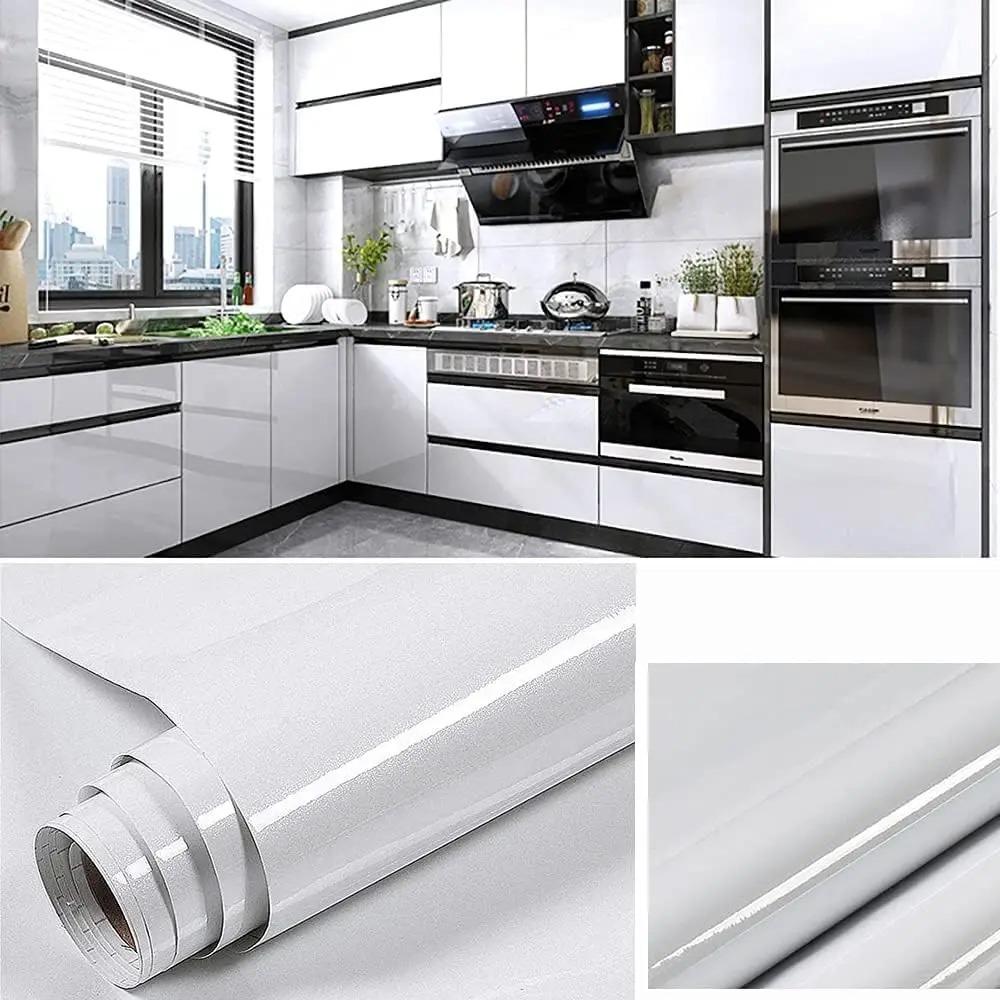 55cm Kitchen Cabinets Wallpaper Easy To Clean Adhesive Wall Wallpaper Cooking Bench Peel Off Adhesive Tape Sticker Self-adhesive