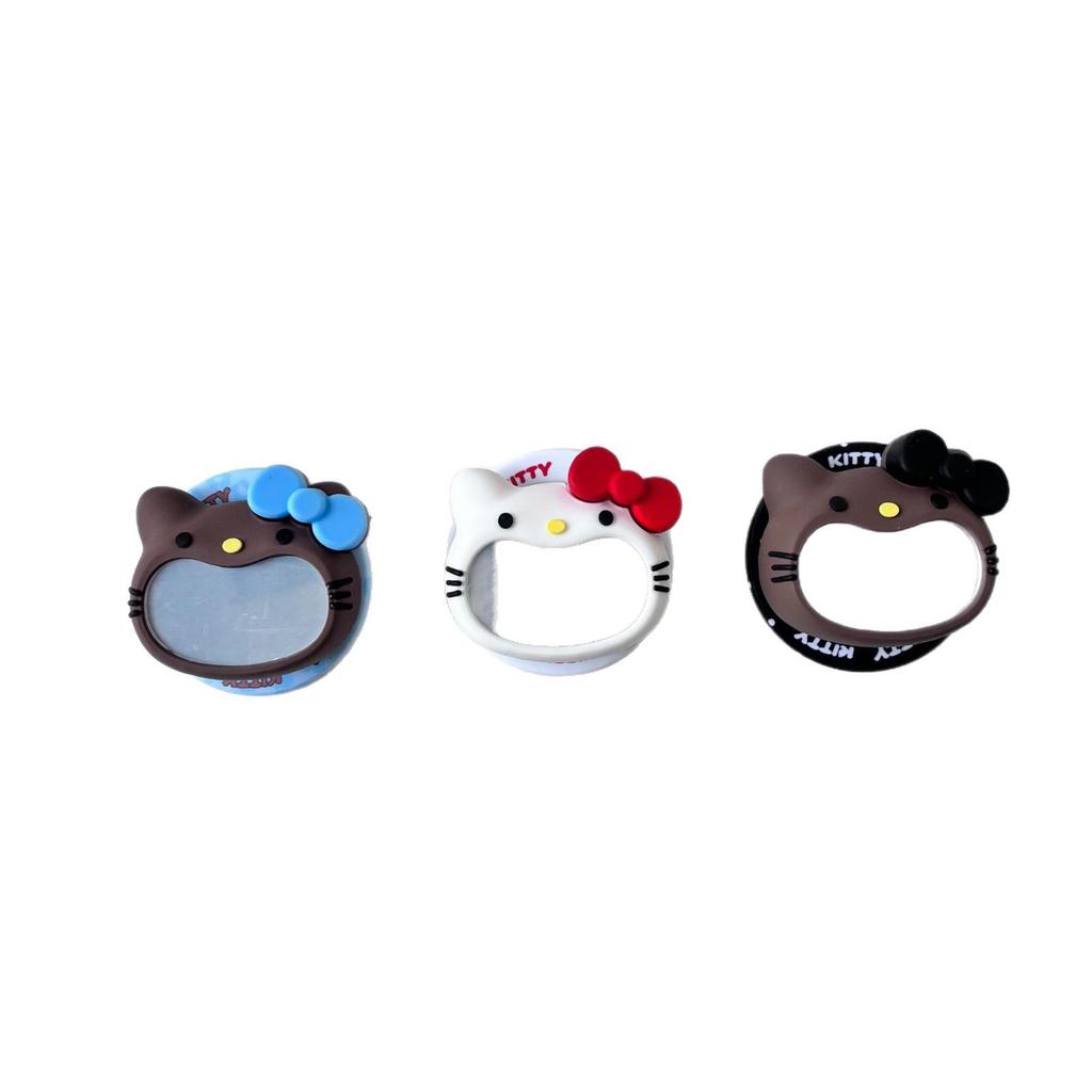 KT Cartoon Silicone Phone Holder with Retractable Airbag and Mirror