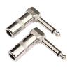2pcs 1/4 6.35mm L-shape Jack Right Angle Male Mono Plug Audio Connector for Guitar Instrument Audio