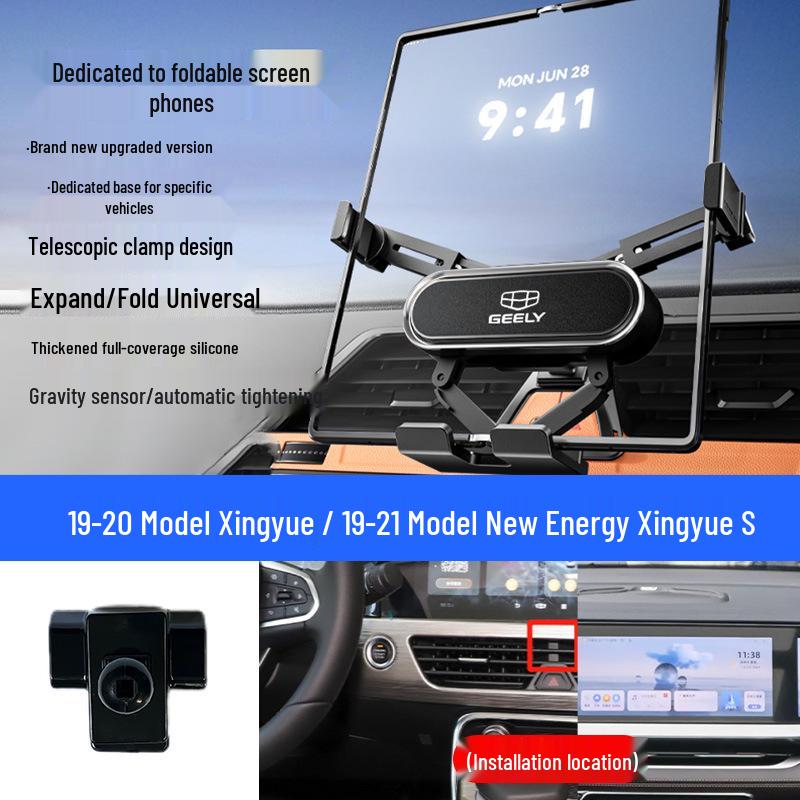 Custom Foldable Phone Holder for Geely Models: Emgrand, Boyue, Vision X1/X6, Jiaji, Binyue, Xingyue L, Xingyuan