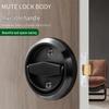No-Drill Stainless Steel Hidden Door Pull Handle with Lock - Invisible Round Sliding Ring for TV Background Wall