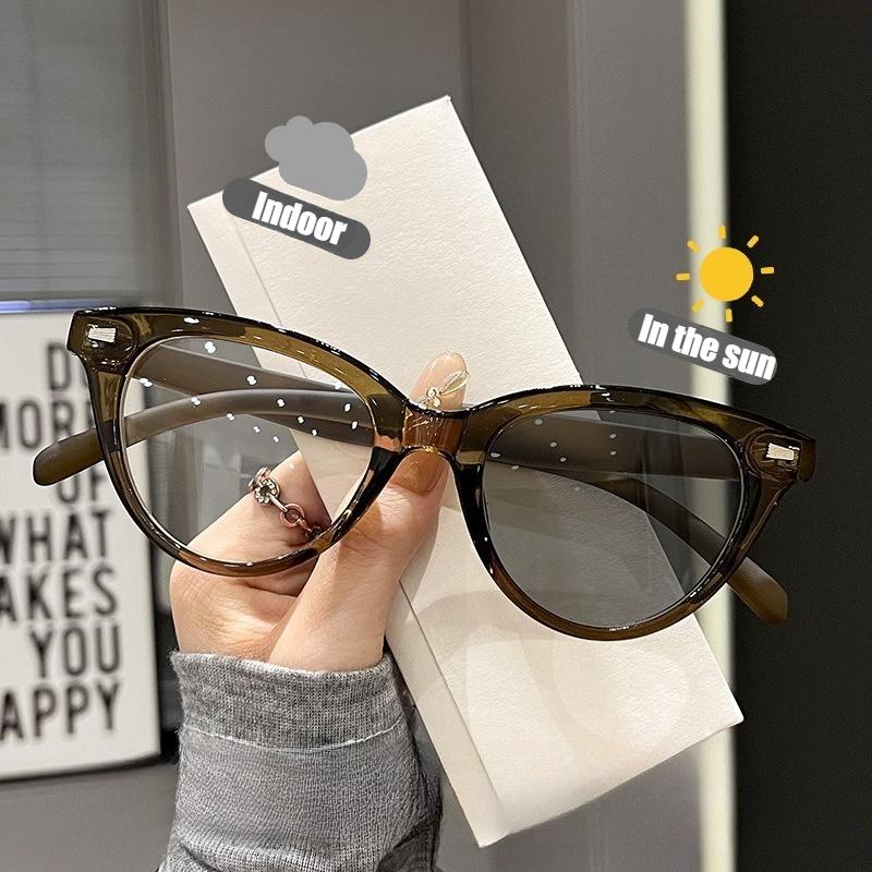 Retro Photochromic Myopia Glasses Fashion Color Changing Minus Diopter Eyewear Women Sun Shades Eyeglasses Prescription Lenses
