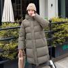 Russia thickened winter long knee cotton clothes women's Korean version thickened hooded simple bread clothes winter coat