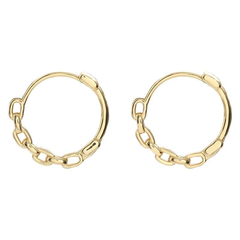 925 Sterling Silber Gliederketten Creolen für Damen Herren Punk Ohrringe Geometrischer Feinschmuck Geschenke