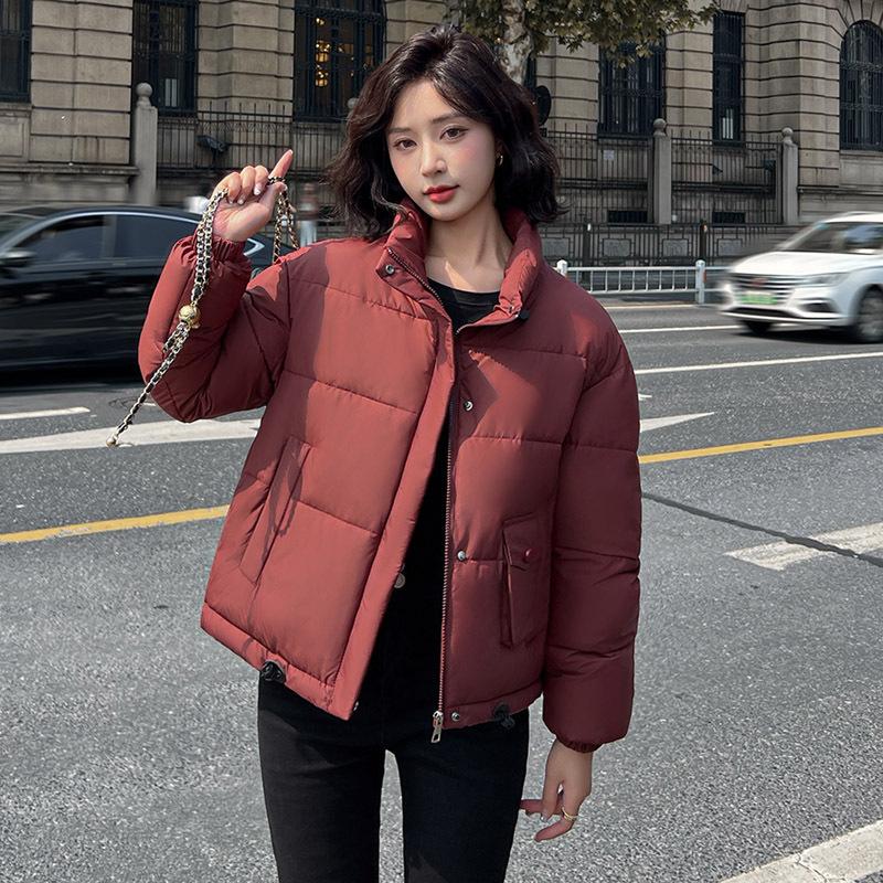 Stand-up Collar Down Cotton Clothes Women's Short Models Small Winter New Thickened Loose Bread Clothes Jacket