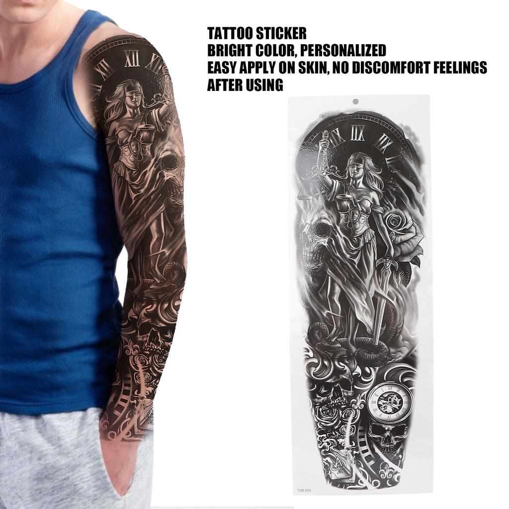 Waterproof Tattoo Stickers Large Full Arm Tiger Fake Temporary Tattoo Stickers 9pcs/Set